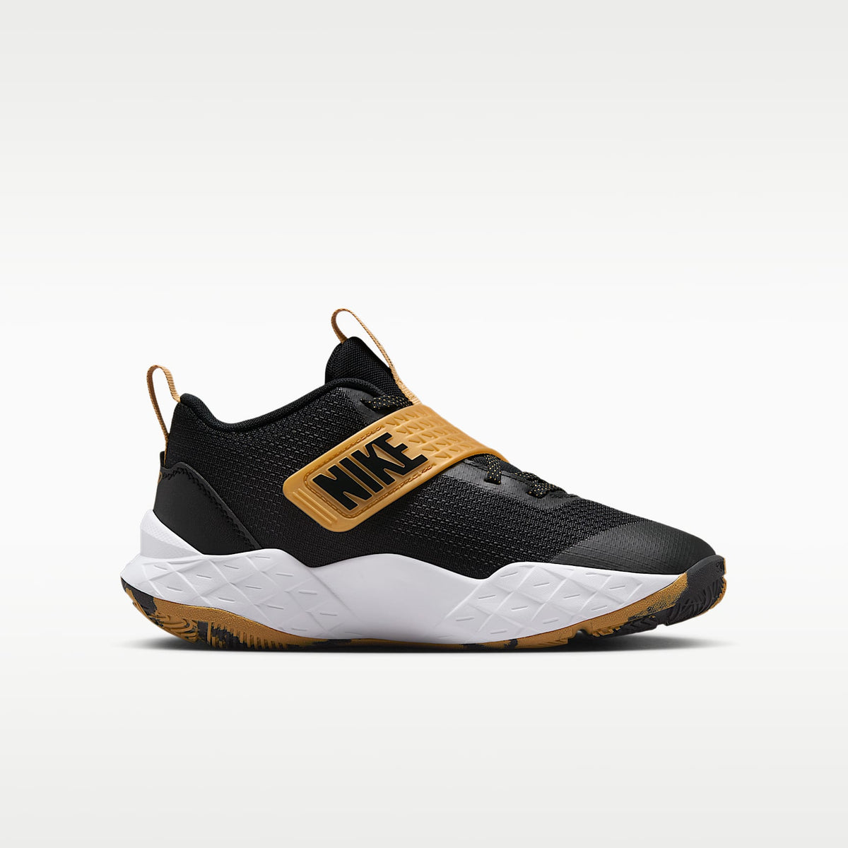 Nike Team Hustle D 12 – Negro/Oro metalizado/Blanco/Negro – vista 3
