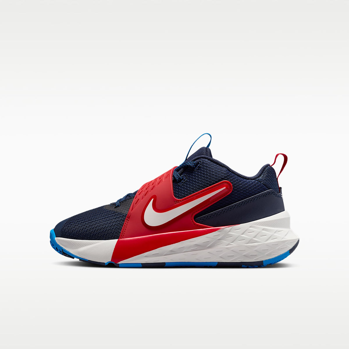 Nike Team Hustle D 12 – Azul marino team/Rojo universitario/Azul foto/Vela – vista 1