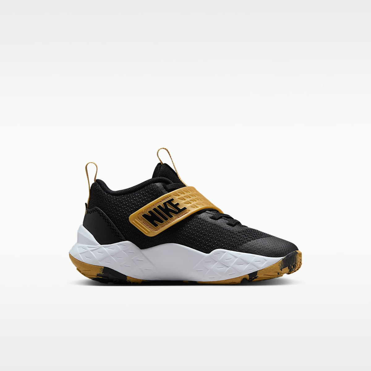 Nike Team Hustle D 12 – Negro/Oro metalizado/Blanco/Negro – vista 3