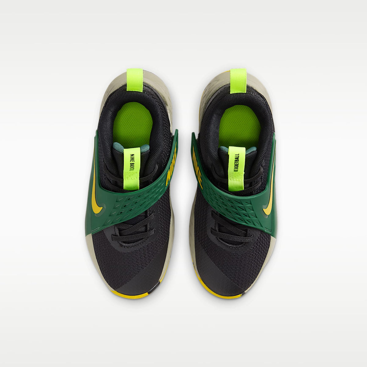 Nike Team Hustle D 12 – Negro/Abeto/Militar claro/Limón brillante – vista 4