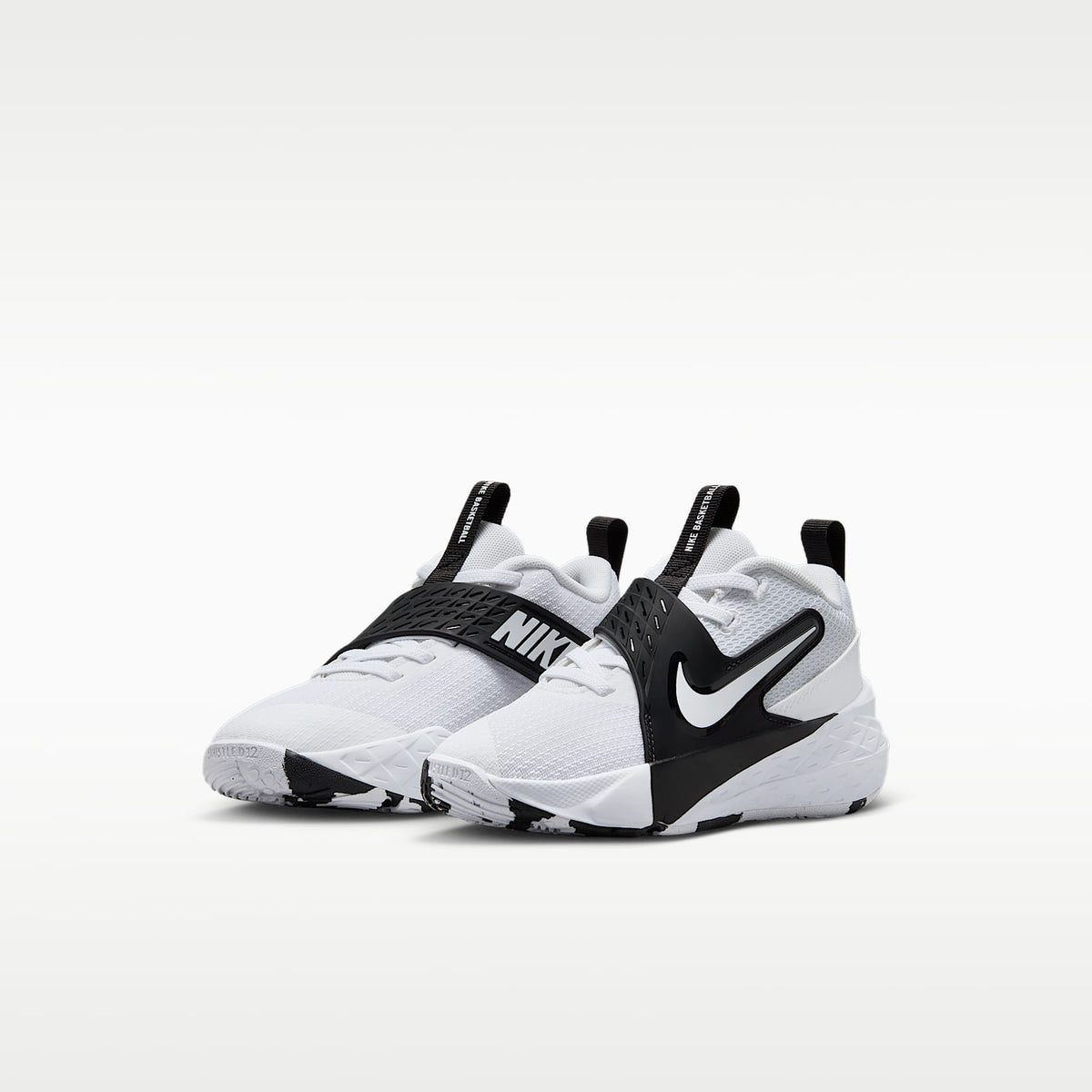Nike Team Hustle D 12 – Blanco/Negro/Blanco – vista 5