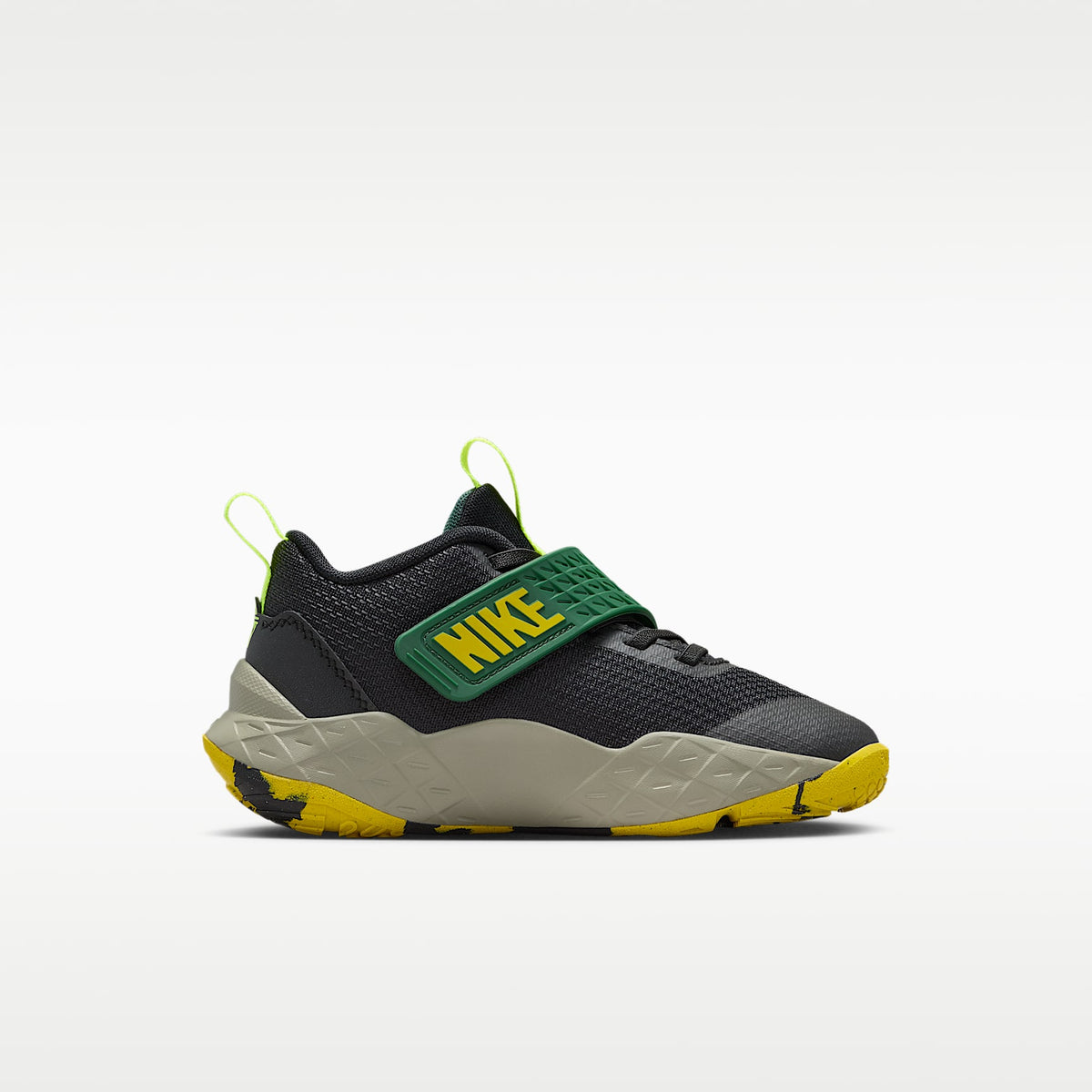 Nike Team Hustle D 12 – Negro/Abeto/Militar claro/Limón brillante – vista 3