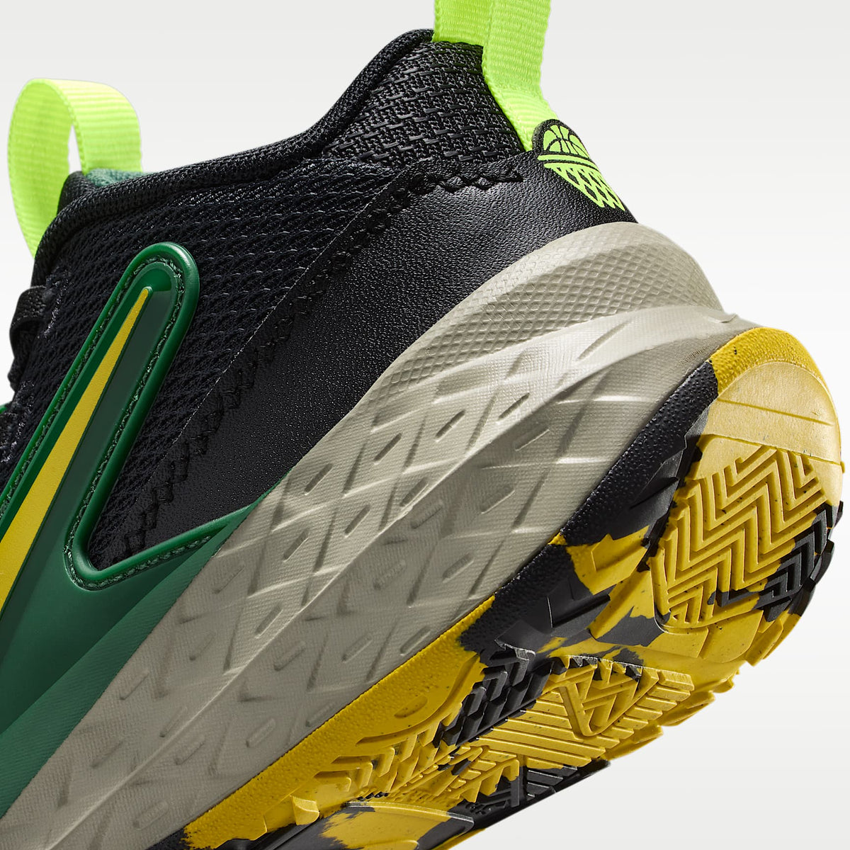 Nike Team Hustle D 12 – Negro/Abeto/Militar claro/Limón brillante – vista 8