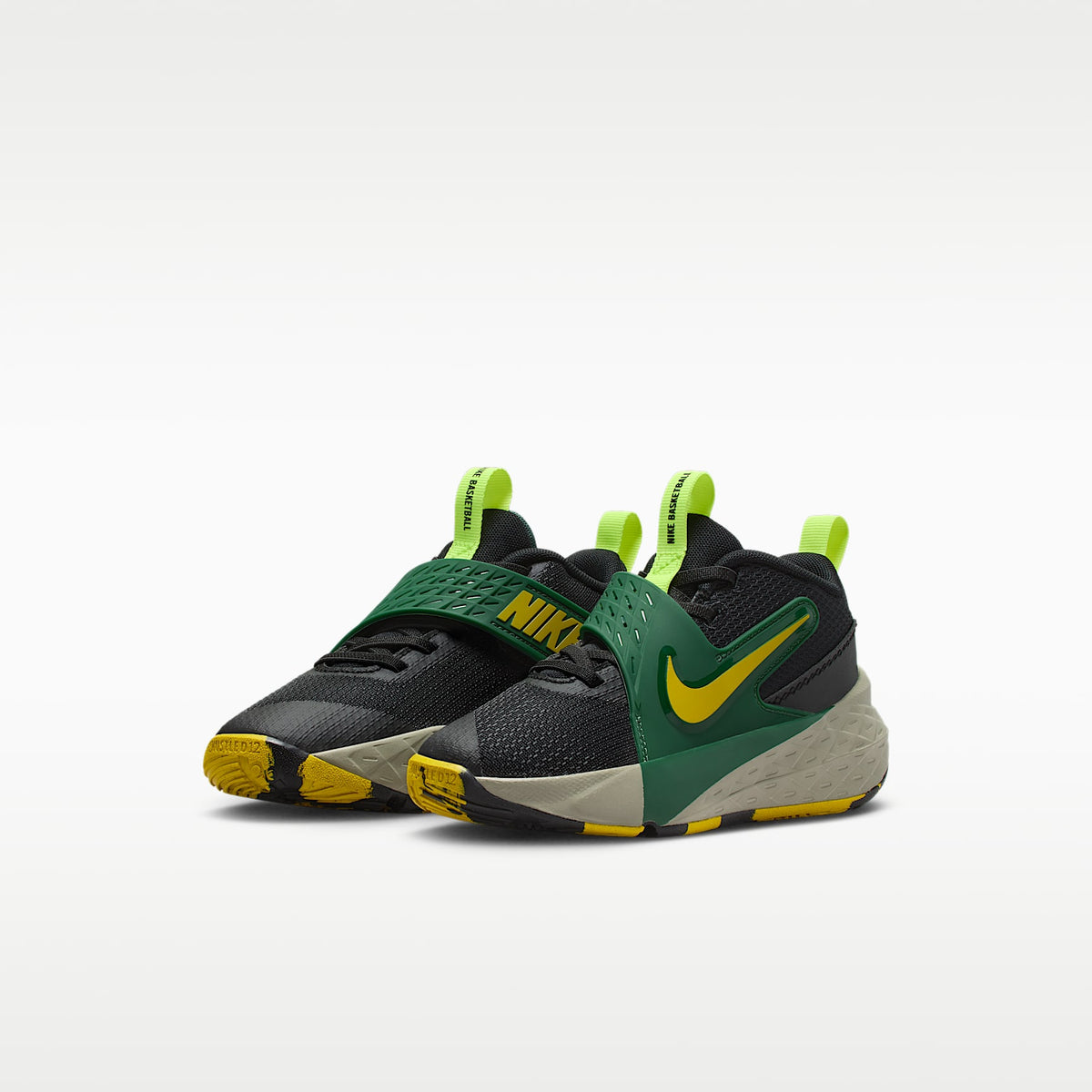 Nike Team Hustle D 12 – Negro/Abeto/Militar claro/Limón brillante – vista 5