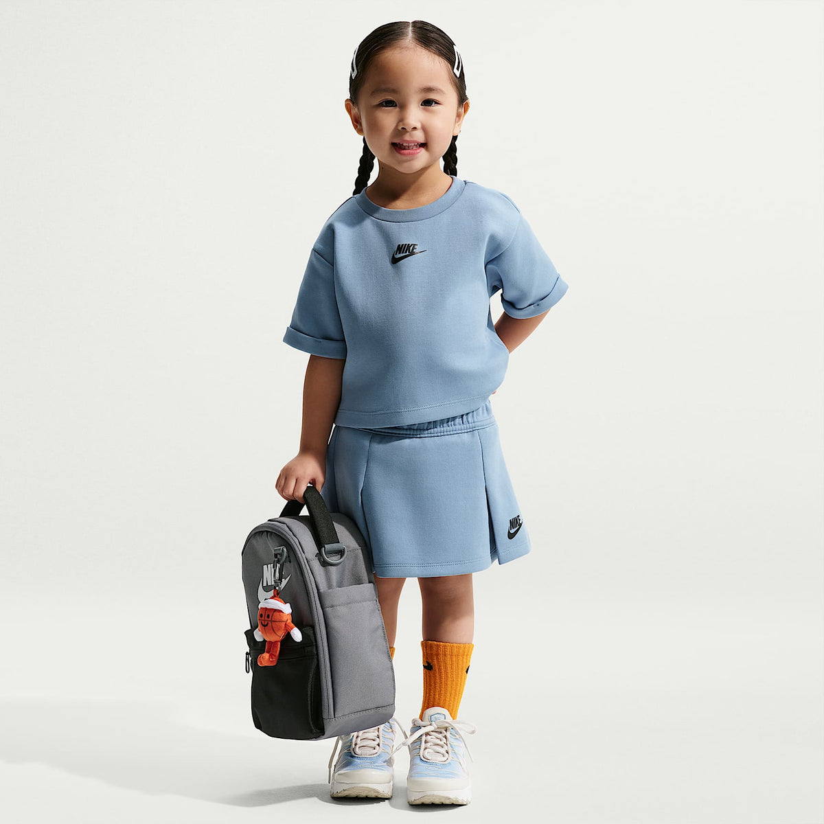 Conjunto de dos piezas de falda Tech Fleece infantil Nike – Azul – vista 1
