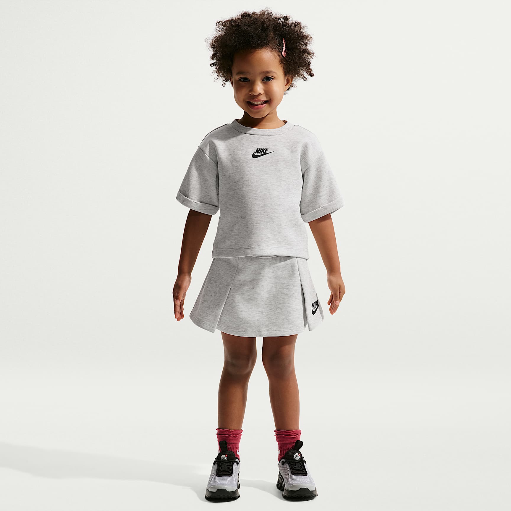 Conjunto de dos piezas de falda Tech Fleece infantil Nike – Gris – vista 1
