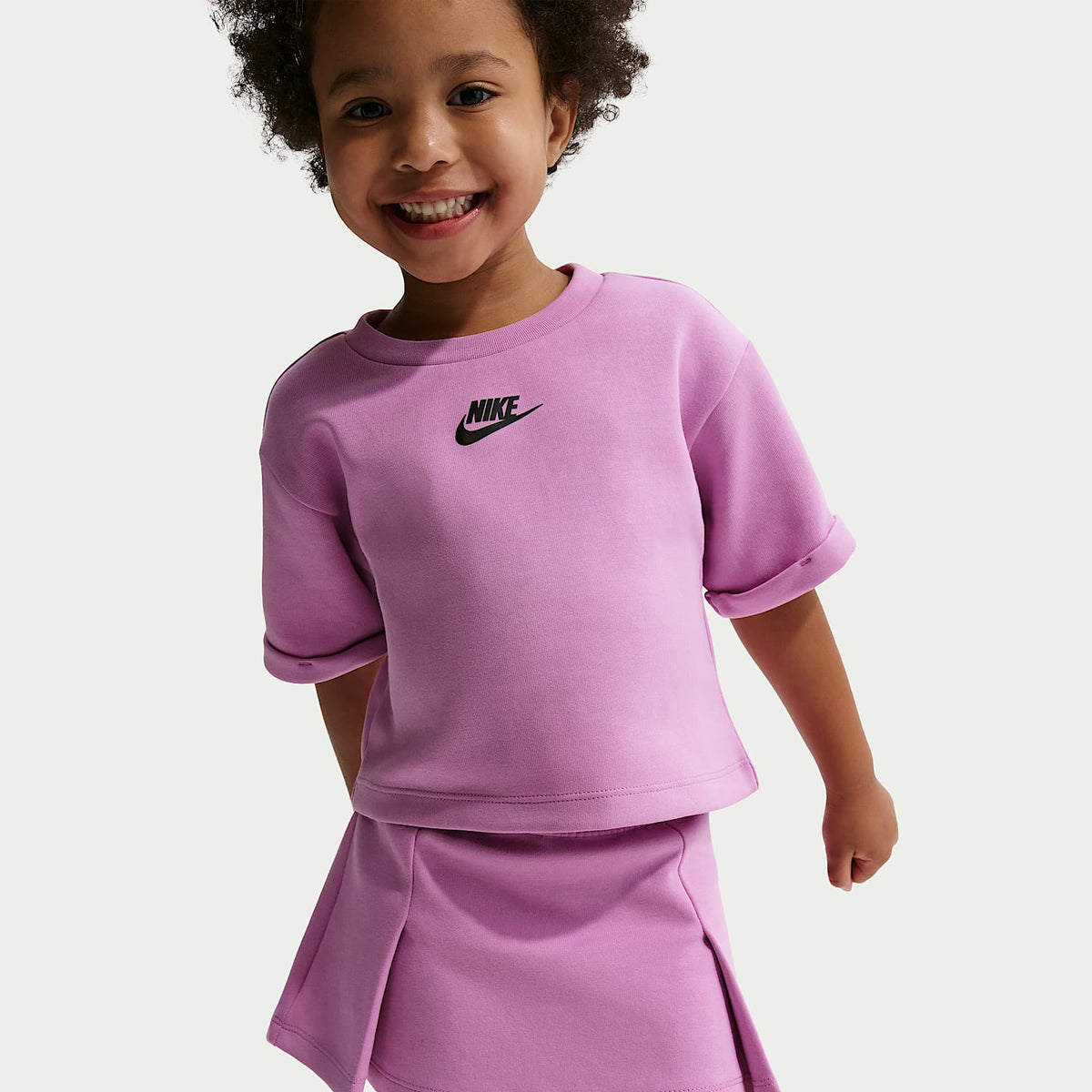 Conjunto de dos piezas de falda Tech Fleece infantil Nike – Morado – vista 6