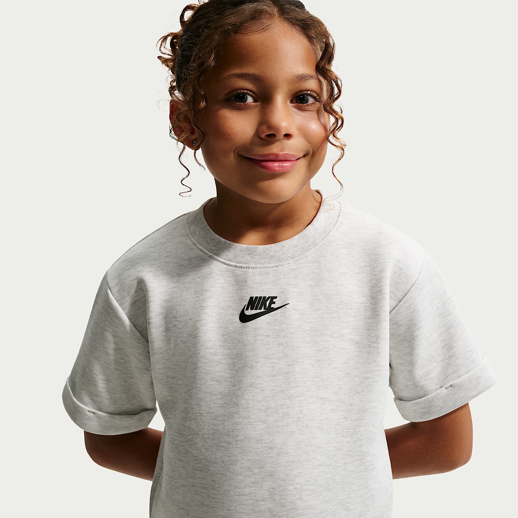 Conjunto de falda de dos piezas Tech Fleece para niños talla pequeña Nike – Gris – vista 2