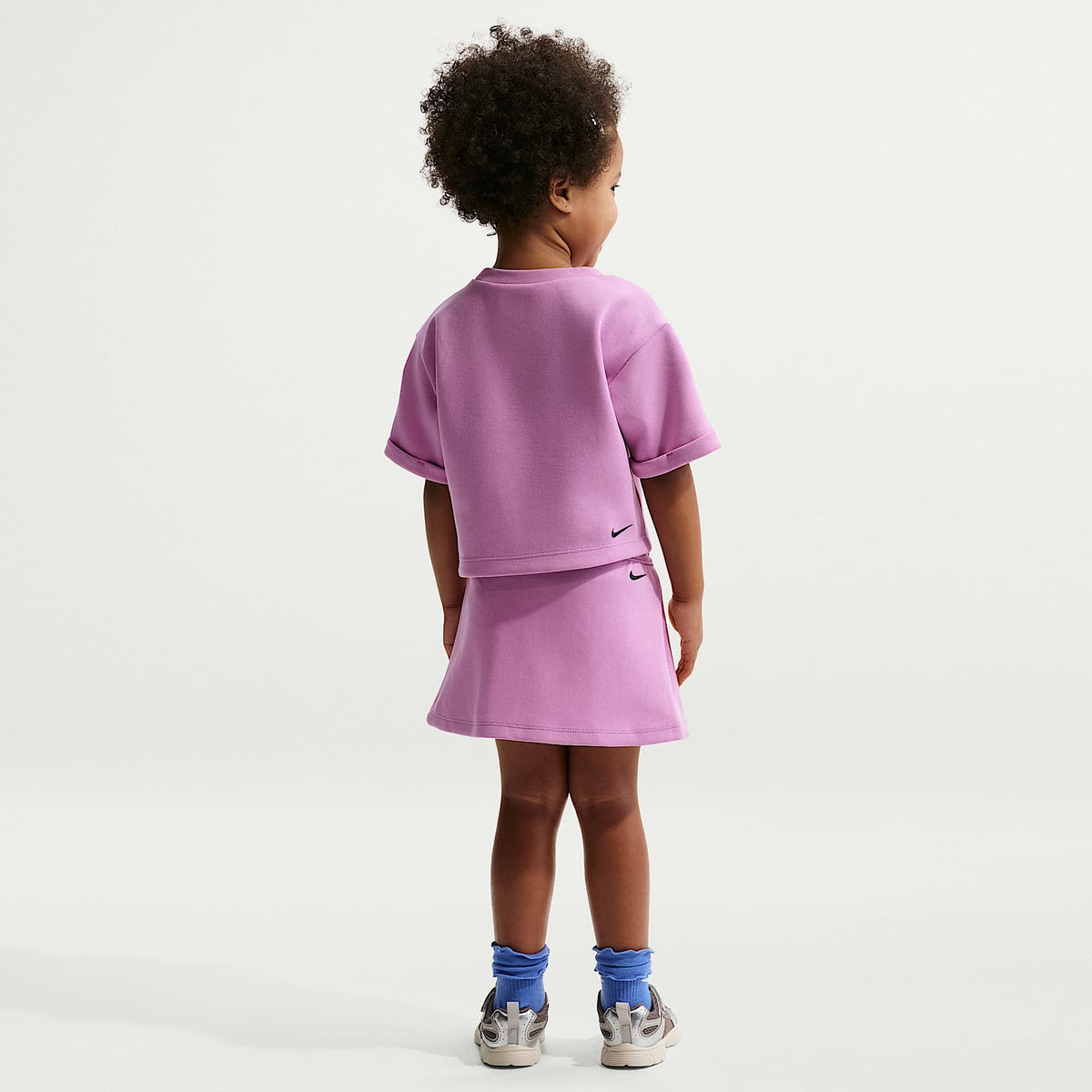 Conjunto de dos piezas de falda Tech Fleece infantil Nike – Morado – vista 7