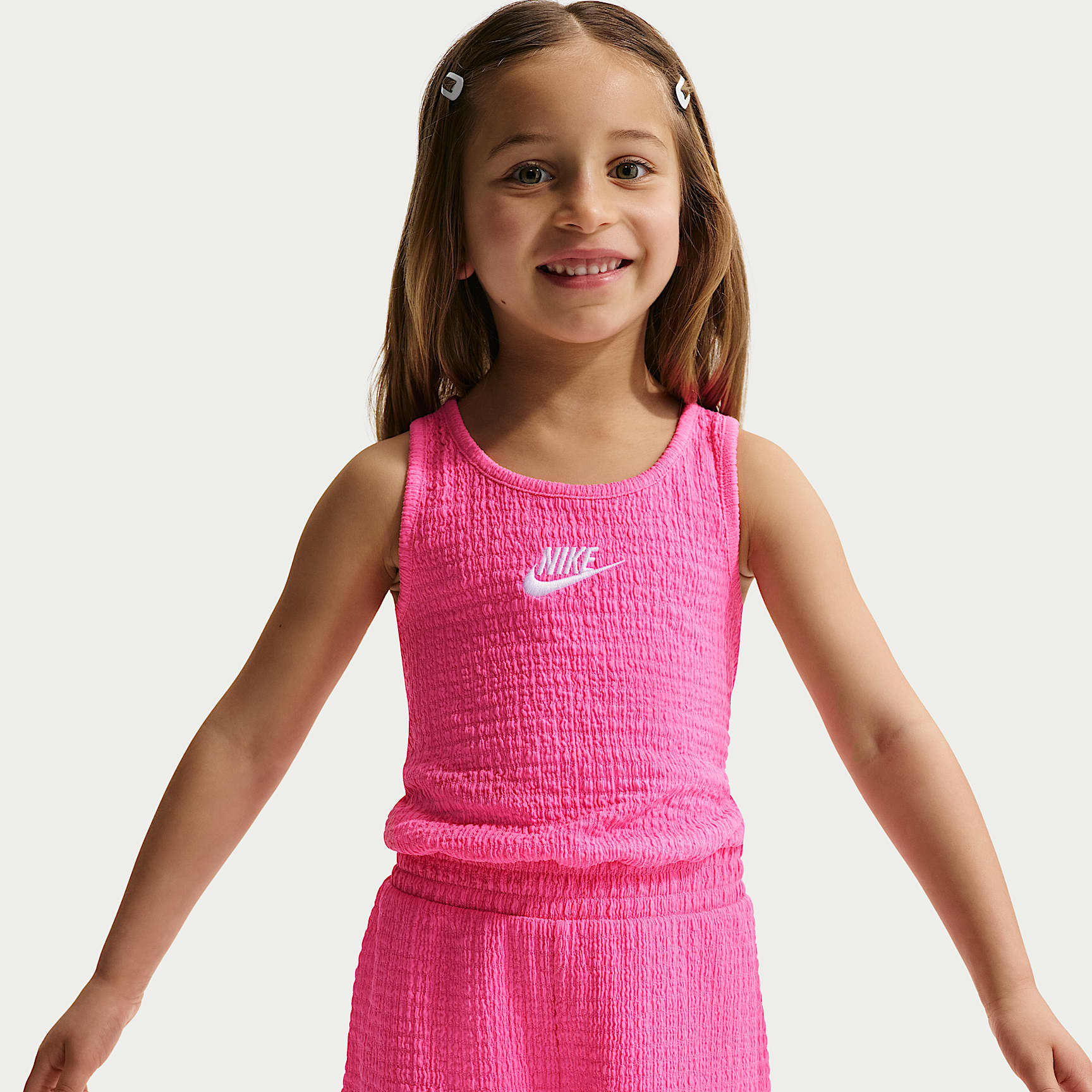 Enterito texturizado para niños talla pequeña Nike – Rosa resplandor – vista 2
