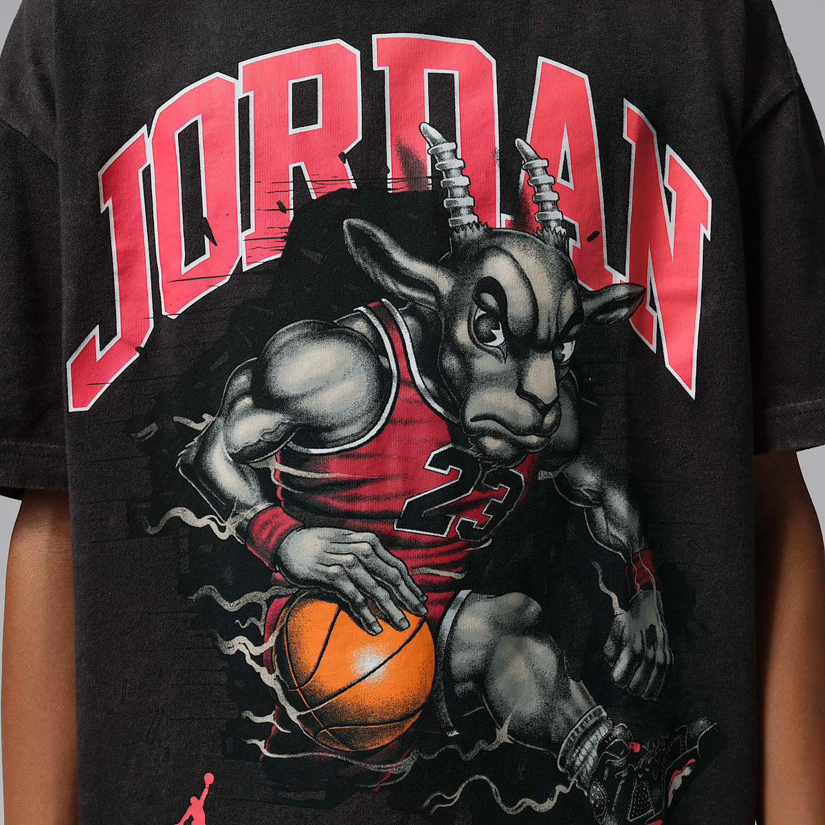 Playera The Goat para niños talla grande Jordan – Sombrío apagado – vista 4