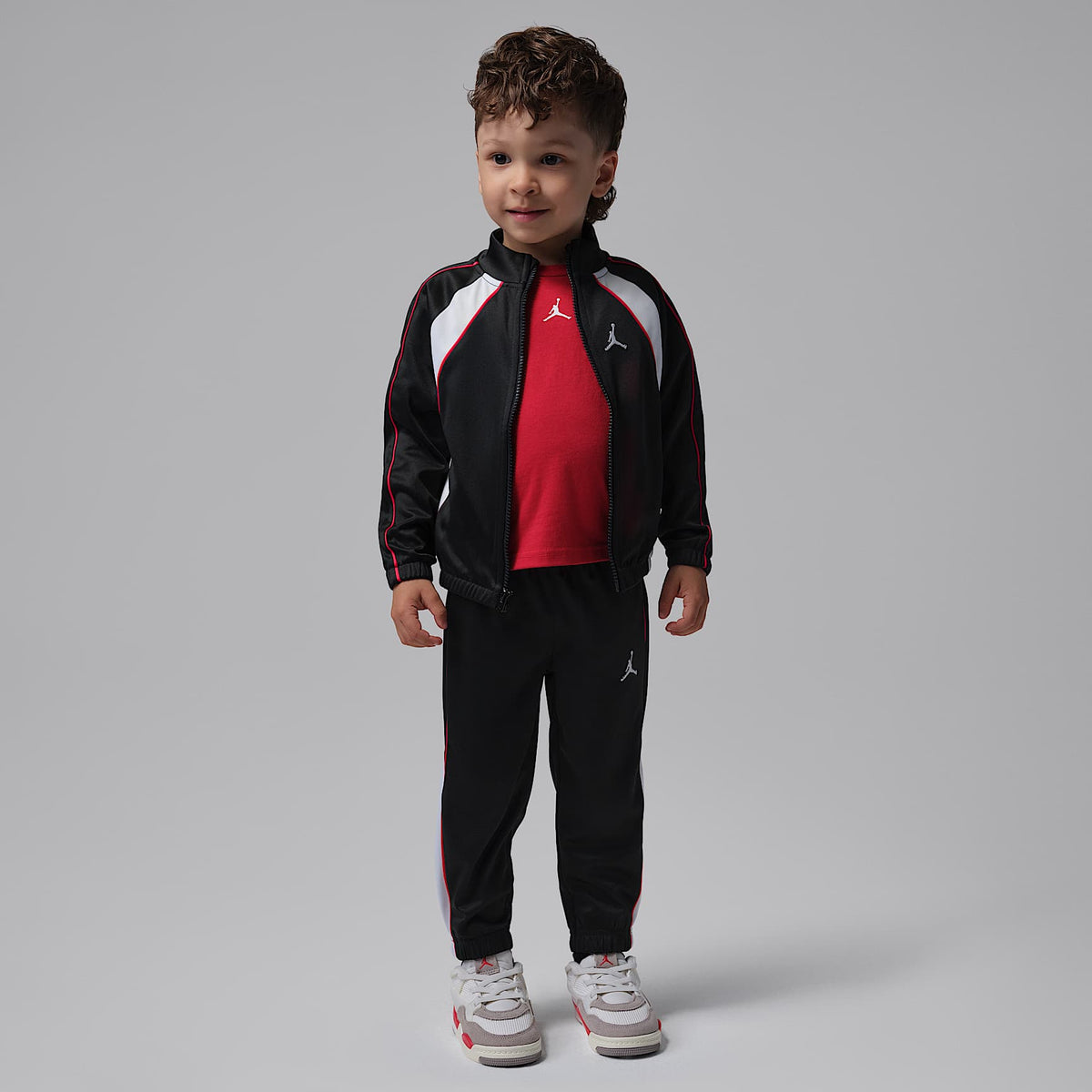 Conjunto de 2 piezas de tricot con bloques de colores y ribetes infantil Jordan – Negro – vista 1