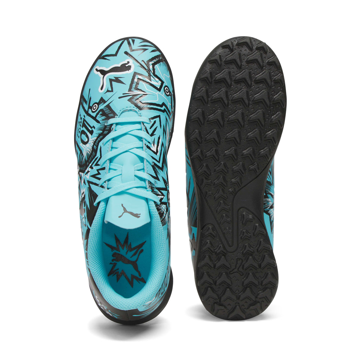 2 Colores, Tacos de fútbol para niños grandes PUMA x PULISIC ULTRA PLAY TT – Hero Blue-PUMA White-PUMA Black – vista 4
