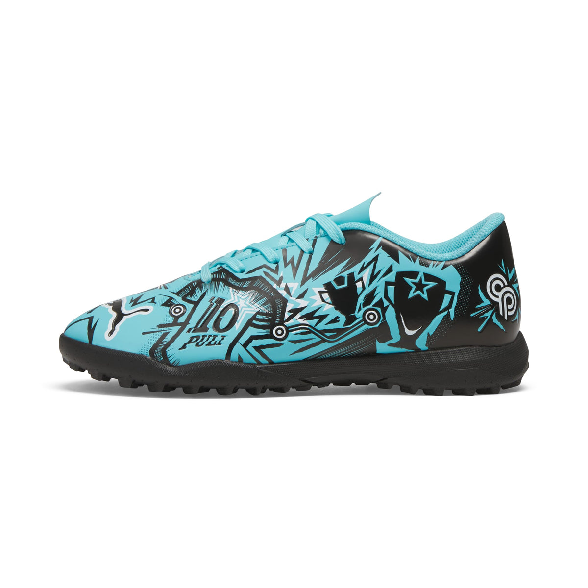 2 Colores, Tacos de fútbol para niños grandes PUMA x PULISIC ULTRA PLAY TT – Hero Blue-PUMA White-PUMA Black – vista 1