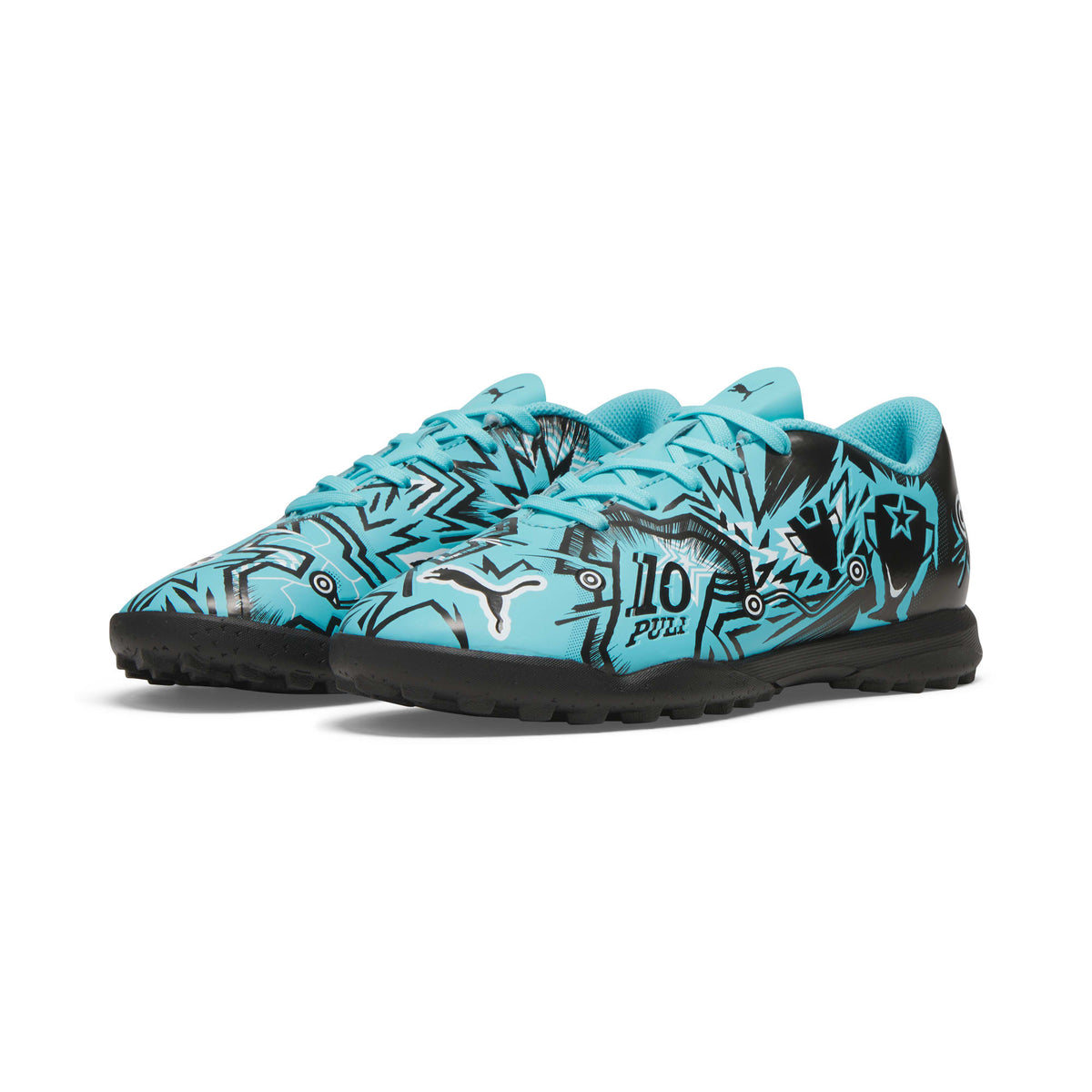 2 Colores, Tacos de fútbol para niños grandes PUMA x PULISIC ULTRA PLAY TT – Hero Blue-PUMA White-PUMA Black – vista 2
