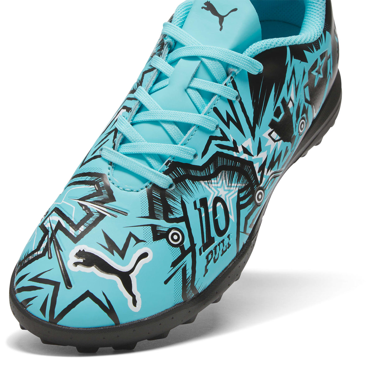 2 Colores, Tacos de fútbol para niños grandes PUMA x PULISIC ULTRA PLAY TT – Hero Blue-PUMA White-PUMA Black – vista 6