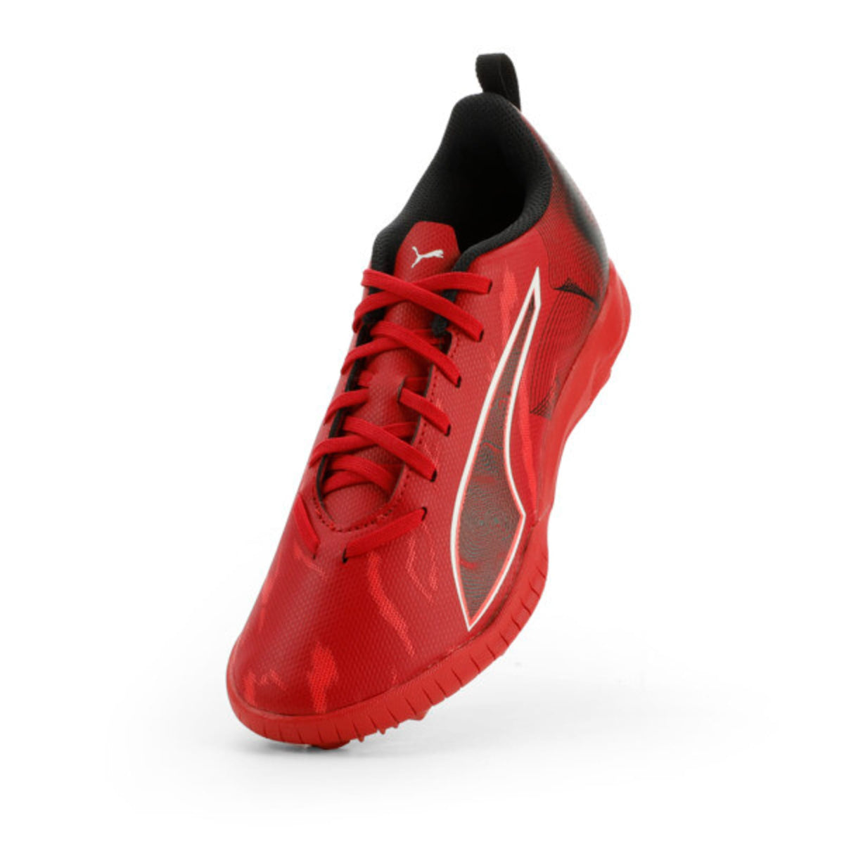 Tacos de futbol ULTRA 6 PLAY CP TT para jóvenes – PUMA Black-Fast Red-Fire Orchid – vista 6