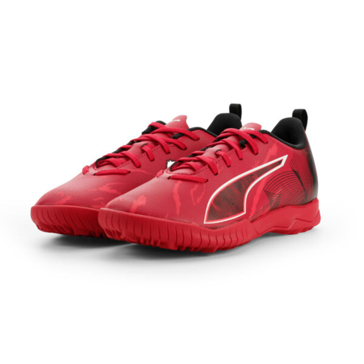 Tacos de futbol ULTRA 6 PLAY CP TT para jóvenes – PUMA Black-Fast Red-Fire Orchid – vista 2