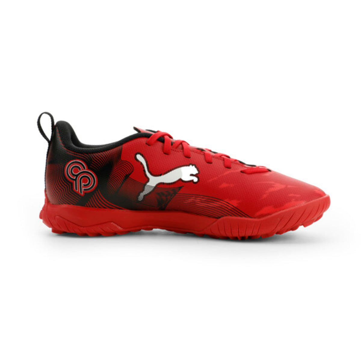 Tacos de futbol ULTRA 6 PLAY CP TT para jóvenes – PUMA Black-Fast Red-Fire Orchid – vista 5
