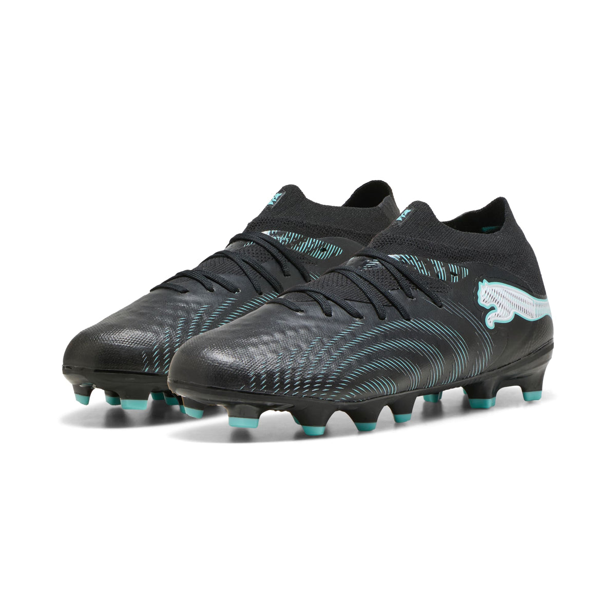 2 Colores, Tacos de futbol juveniles para superficies firmes y artificiales FUTURE 9 PRO – PUMA Black-Intense Mint-PUMA White – vista 2
