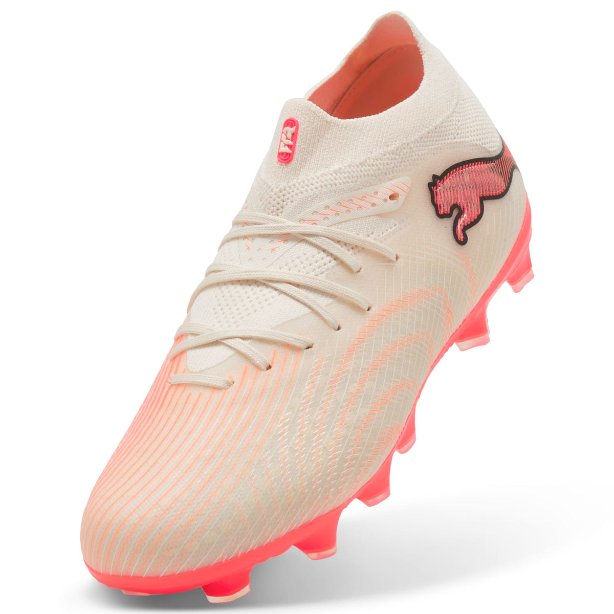 2 Colores, Tacos de futbol juveniles para superficies firmes y artificiales FUTURE 9 PRO – Sugared Almond-PUMA White-Ultra Red-PUMA Black – vista 6