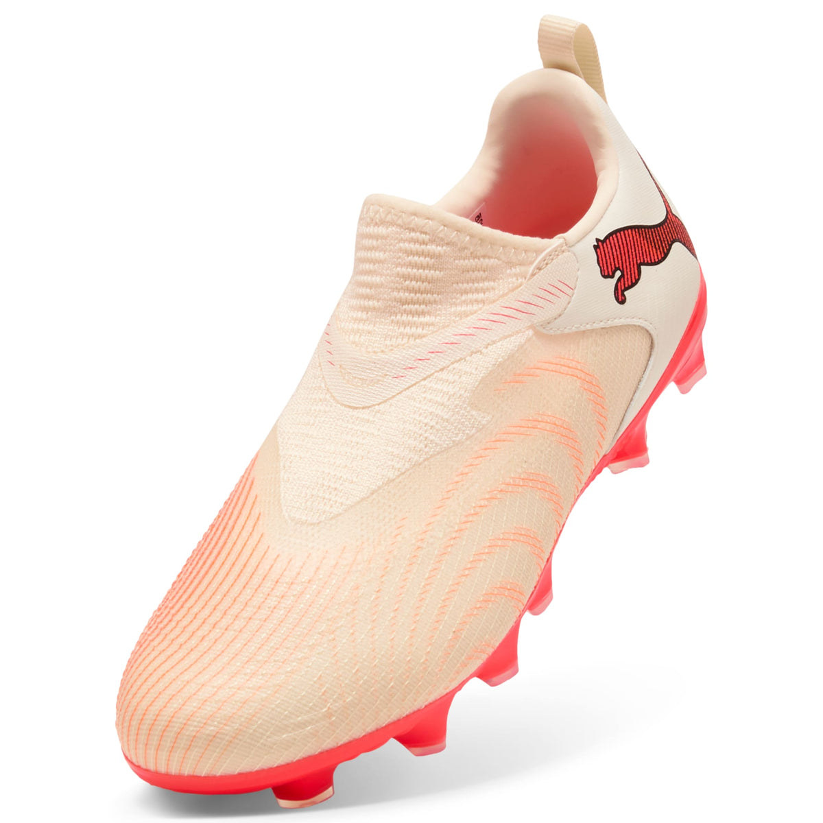 Tacos de futbol juveniles sin cordones para superficies firmes y artificiales FUTURE 9 MATCH – Sugared Almond-PUMA White-Ultra Red-PUMA Black – vista 6