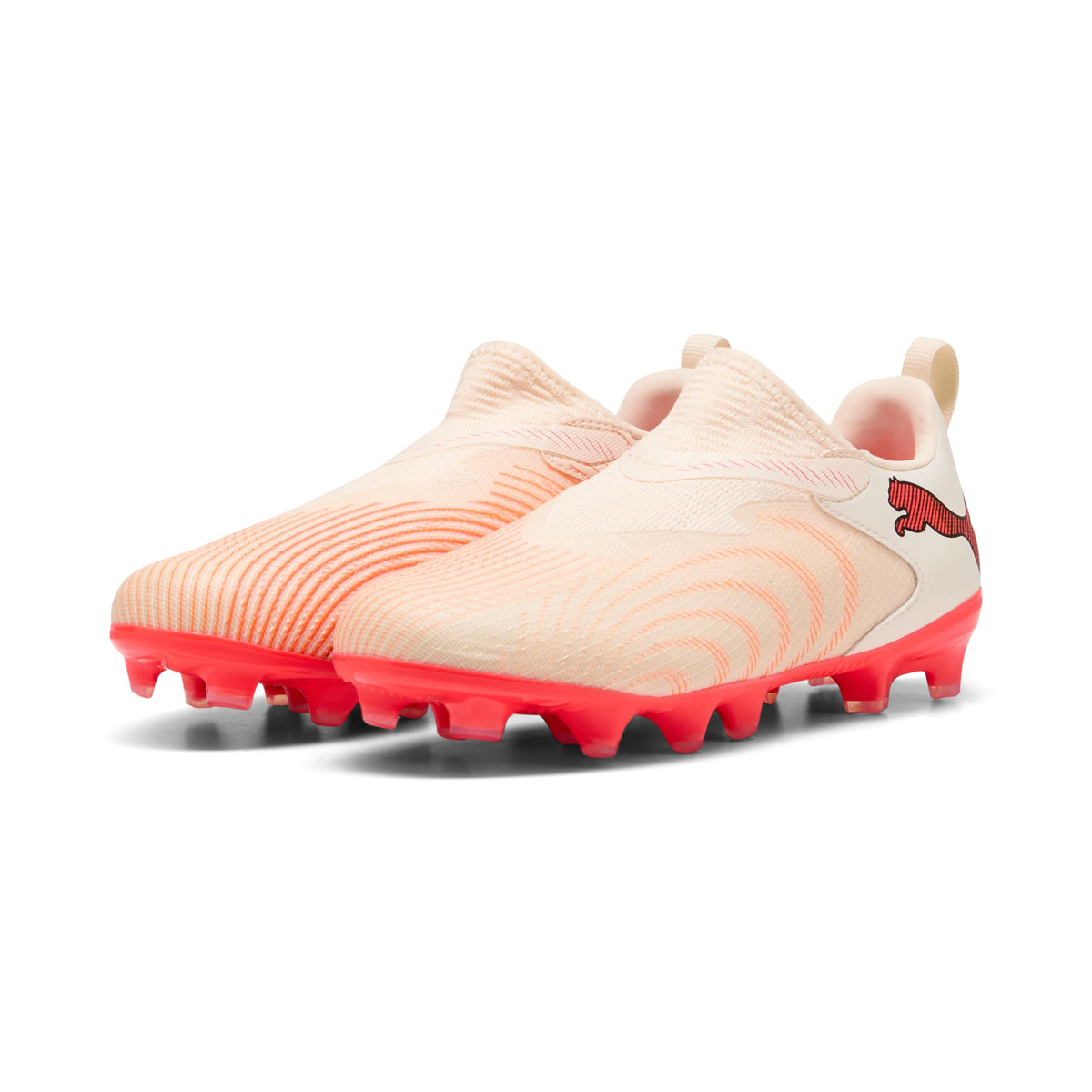 Tacos de futbol juveniles sin cordones para superficies firmes y artificiales FUTURE 9 MATCH – Sugared Almond-PUMA White-Ultra Red-PUMA Black – vista 2