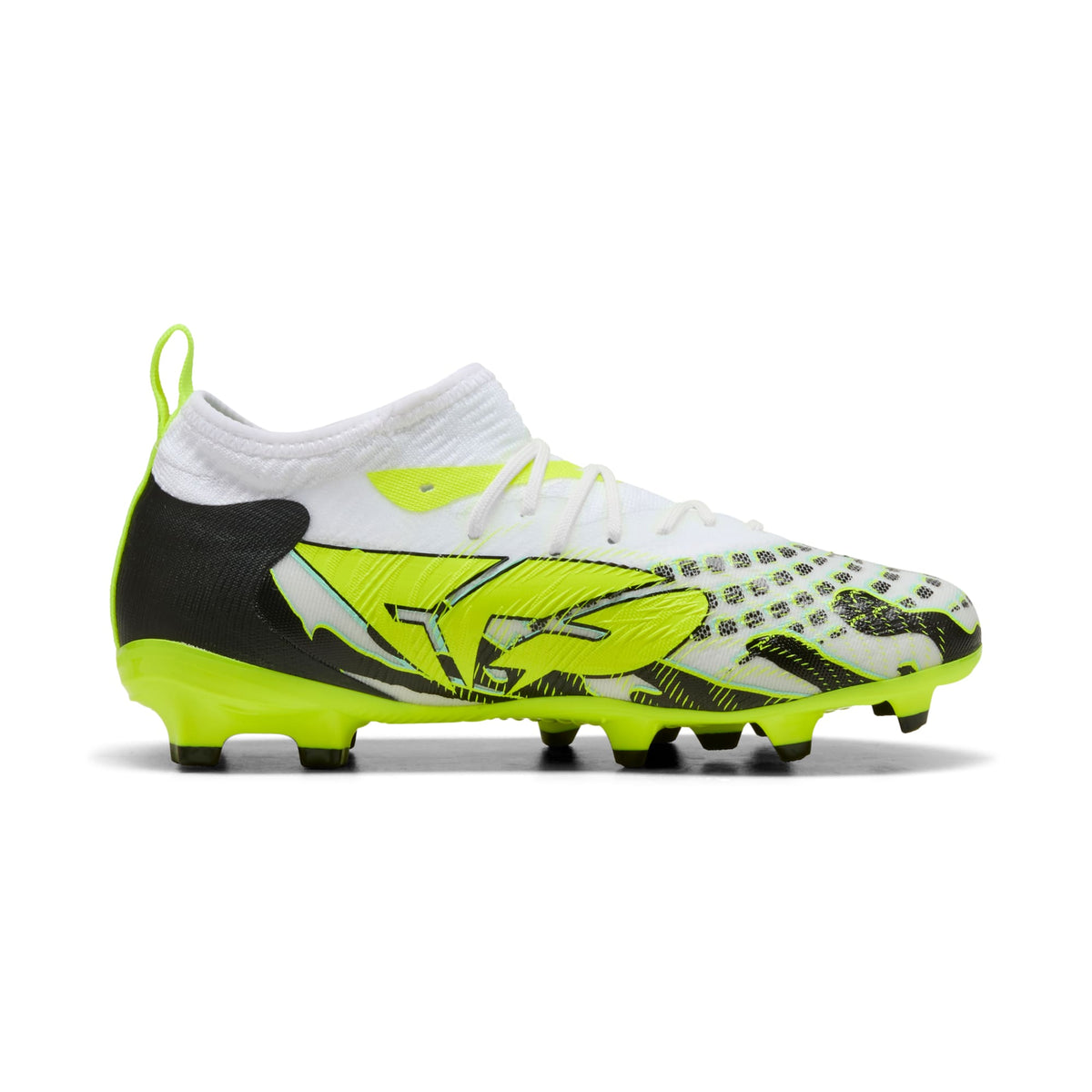 Tacos de futbol para superficies firmes y artificiales FUTURE 9 MATCH CREATIVITY para niños grandes – Yellow Alert-Mint Jelly-PUMA White-PUMA Black – vista 5