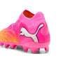 4 Colores, Tacos de futbol para superficies firmes y artificiales FUTURE 9 PRO para niños – Poison Pink-Sun Stream-Bright Aqua-PUMA White – vista 3