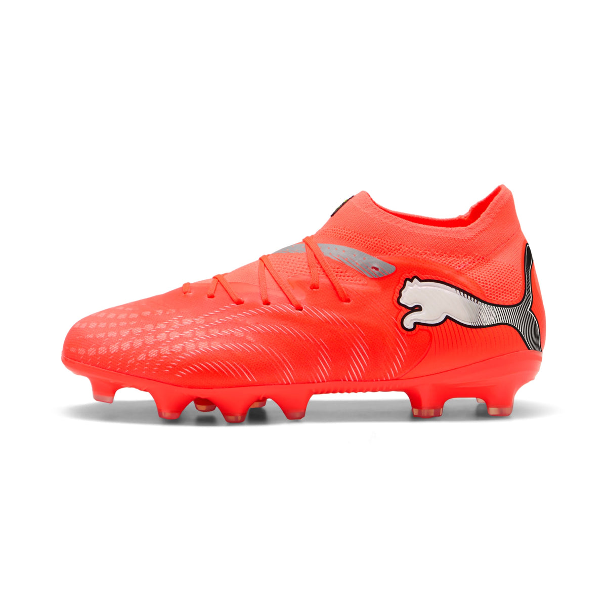 4 Colores, Tacos de futbol para superficies firmes y artificiales FUTURE 9 PRO para niños – Glowing Red-PUMA White-PUMA Black-PUMA Silver – vista 1