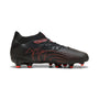 4 Colores, Tacos de futbol para superficies firmes y artificiales FUTURE 9 PRO para niños – PUMA Black-Glowing Red-Strong Gray – vista 5