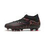 4 Colores, Tacos de futbol para superficies firmes y artificiales FUTURE 9 PRO para niños – PUMA Black-Glowing Red-Strong Gray – vista 1