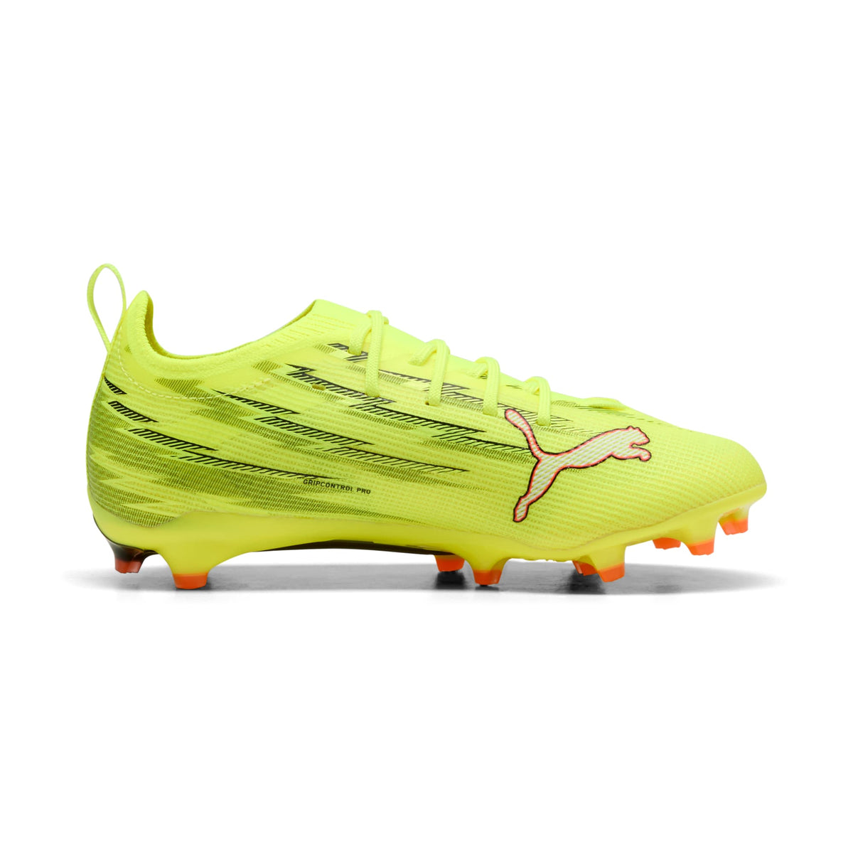 2 Colores, Tacos de futbol para superficies firmes y artificiales ULTRA 6 PRO para niños – Yellow Alert-PUMA Black-Glowing Red-Lime Squeeze – vista 5