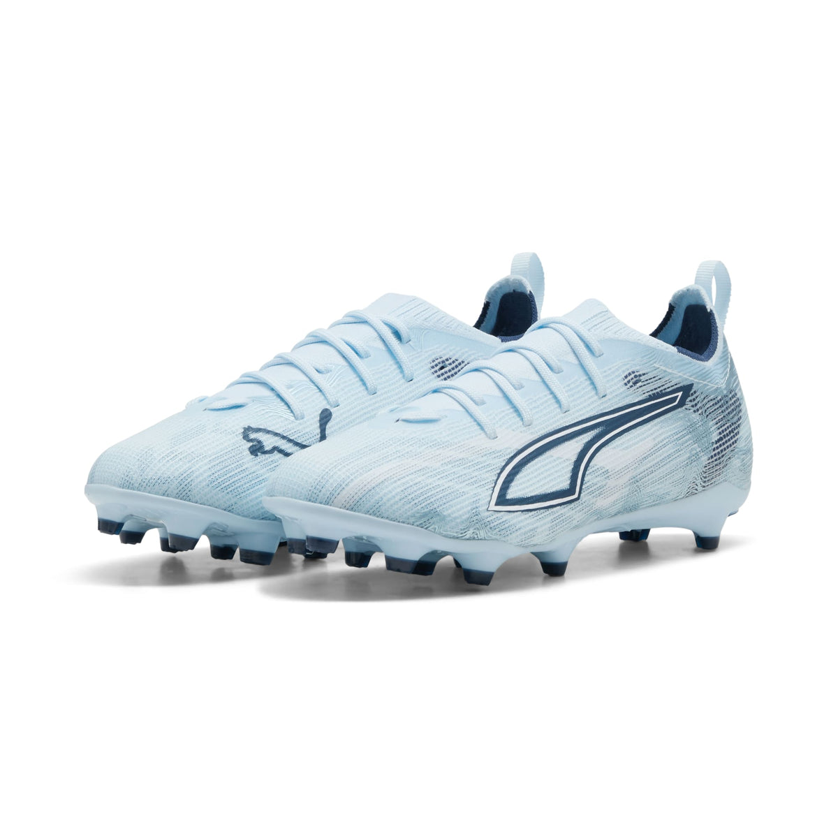 2 Colores, Tacos de futbol para superficies firmes y artificiales ULTRA 6 PRO para niños – Icy Blue-PUMA White-Blue Jewel – vista 2