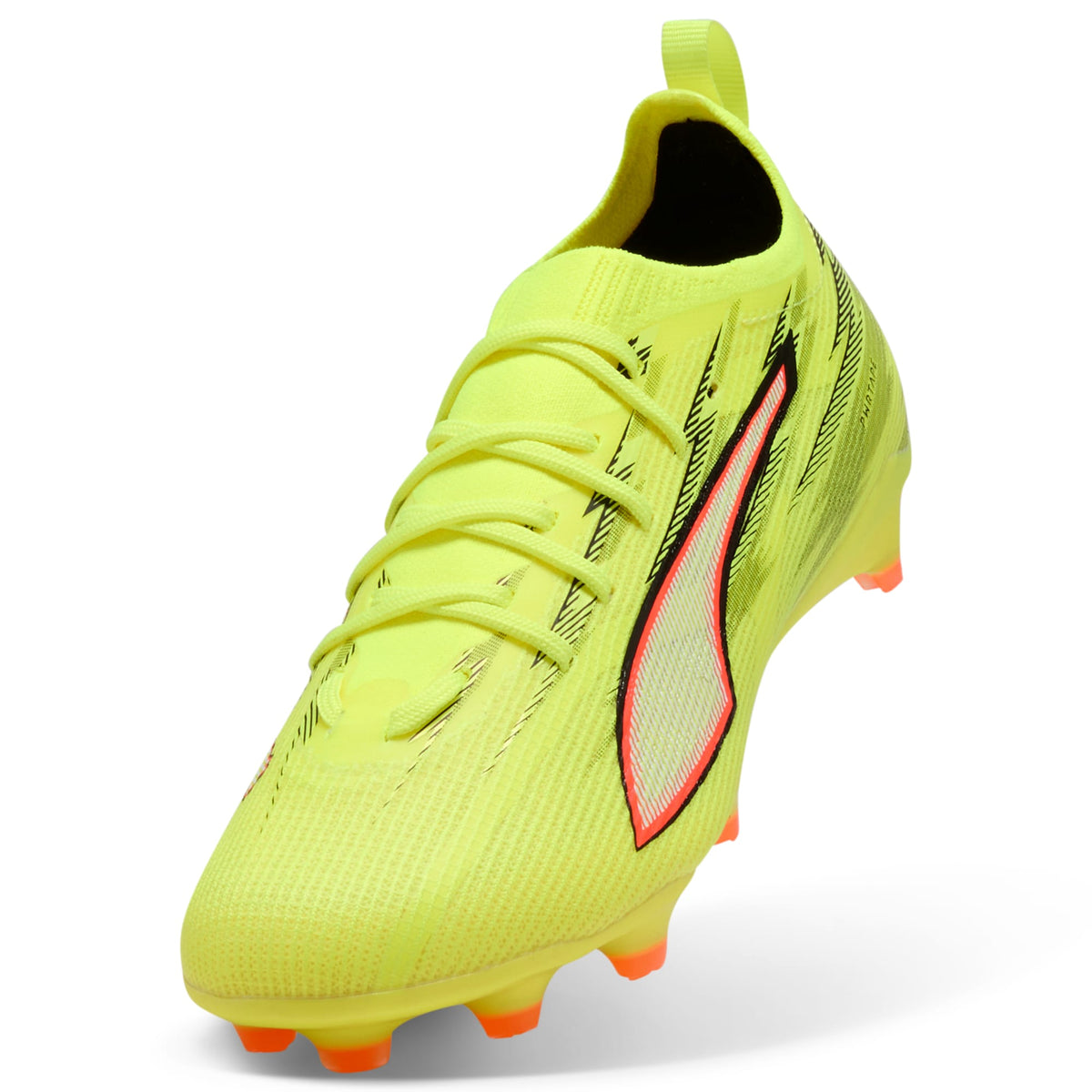 2 Colores, Tacos de futbol para superficies firmes y artificiales ULTRA 6 PRO para niños – Yellow Alert-PUMA Black-Glowing Red-Lime Squeeze – vista 6