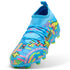 Tacos de futbol para superficies firmes y superficies artificiales FUTURE 9 MATCH ADVANCED LEVEL para niños – PUMA White-Blue Glimmer-Pink Glimmer-Yellow Alert – vista 6