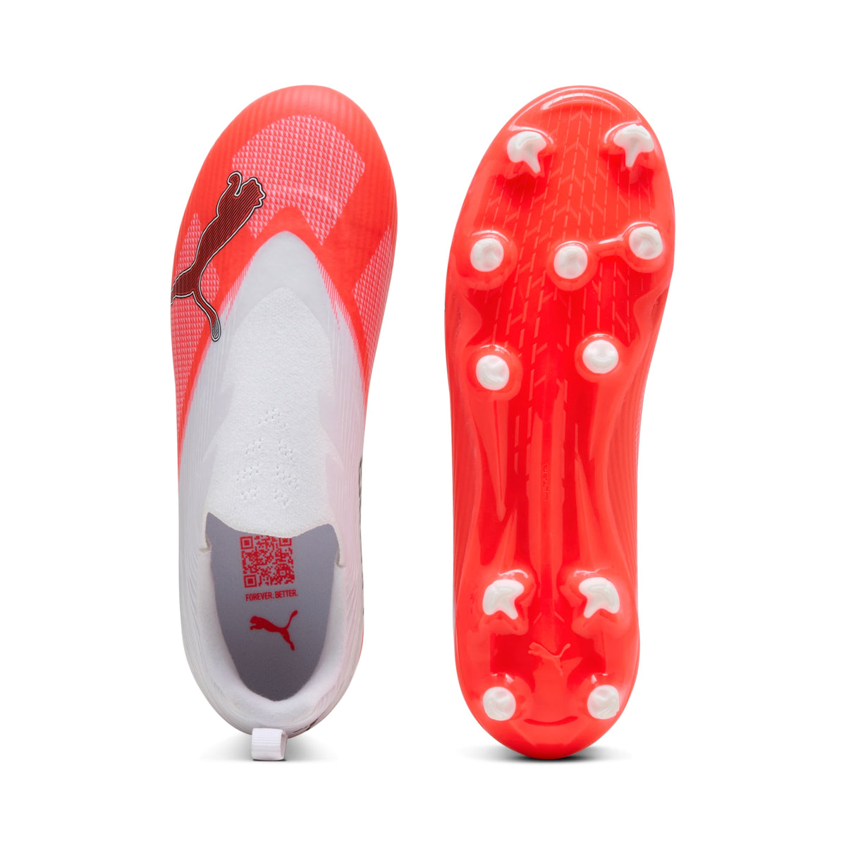 Tacos de futbol sin cordones para superficies firmes y artificiales para niños ULTRA 7 MATCH – Ultra Red-PUMA Black-PUMA White – vista 4