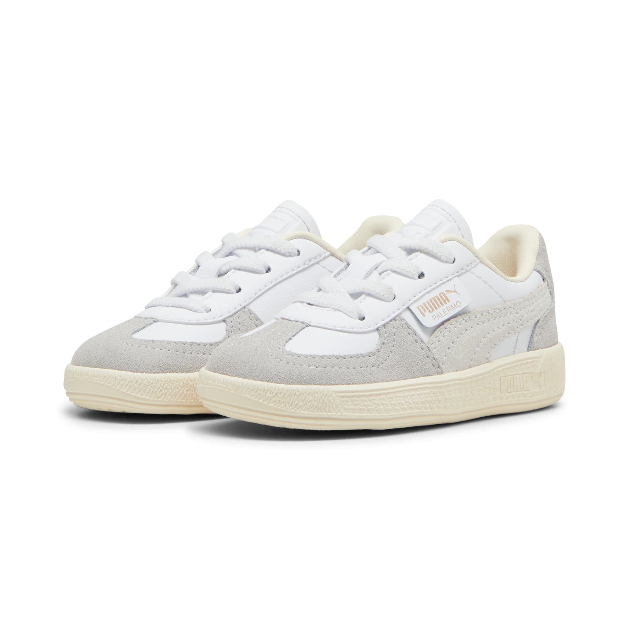 3 Colores, Tenis Bebé Palermo Leather – PUMA White-Cool Light Gray-Sugared Almond – vista 2