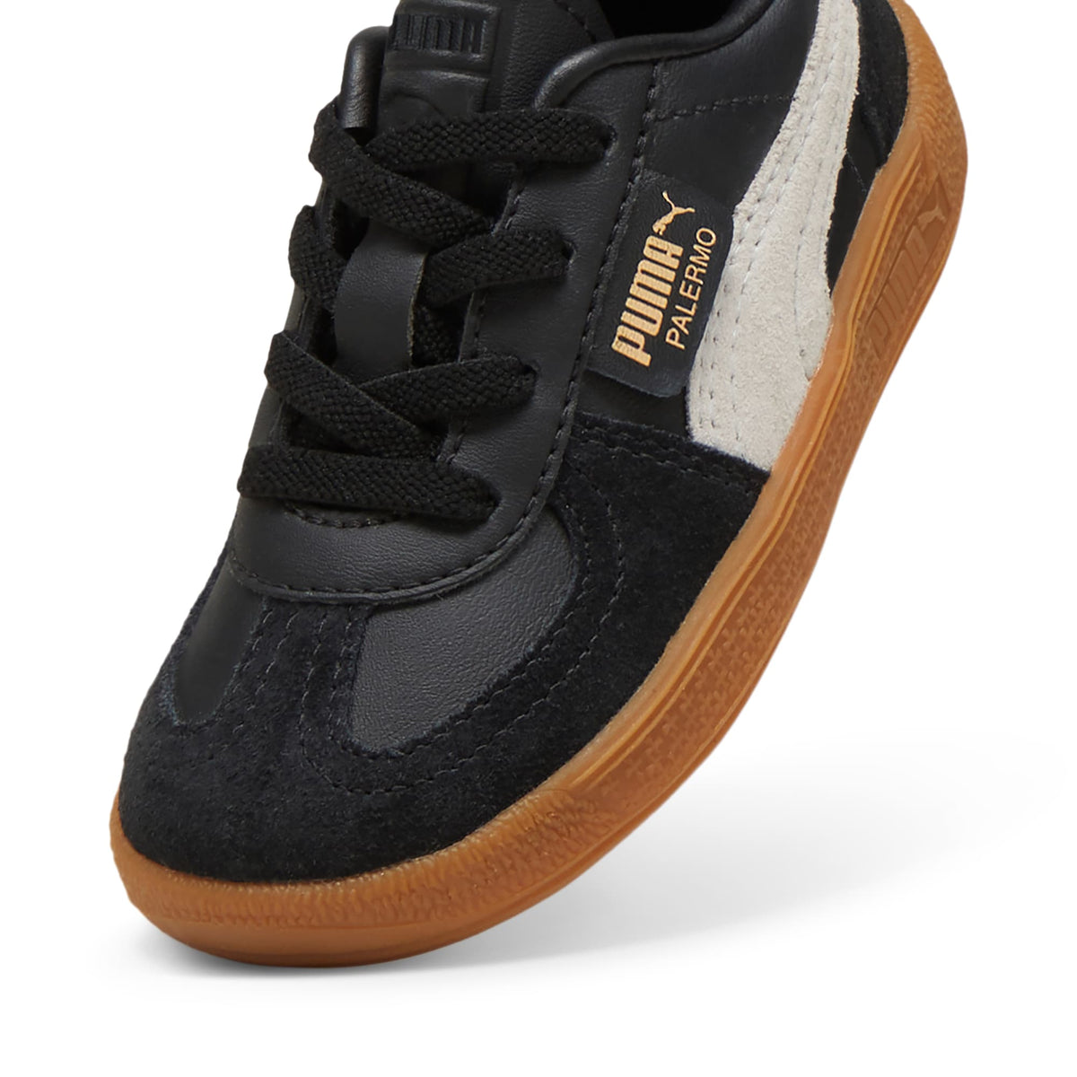 3 Colores, Tenis Bebé Palermo Leather – PUMA Black-Feather Gray-Gum – vista 6