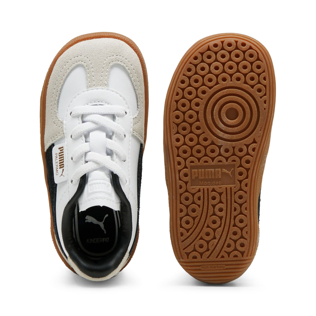 3 Colores, Tenis Bebé Palermo Leather – PUMA White-Vapor Gray-Gum – vista 4