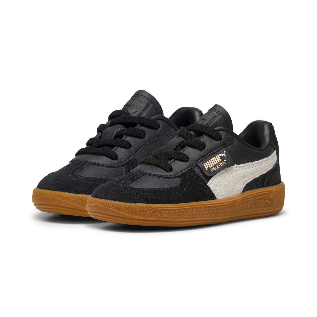 3 Colores, Tenis Bebé Palermo Leather – PUMA Black-Feather Gray-Gum – vista 2