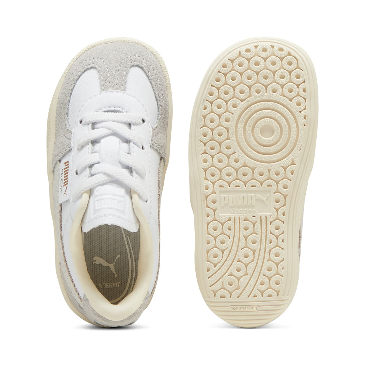 3 Colores, Tenis Bebé Palermo Leather – PUMA White-Cool Light Gray-Sugared Almond – vista 4