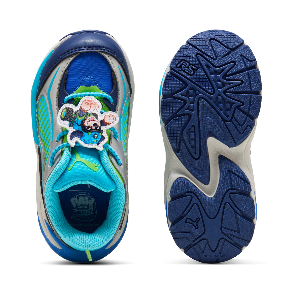 Tenis Easy On PUMA x PAW PATROL RS Surge para infantes – Bright Aqua-Pitch Green – vista 4