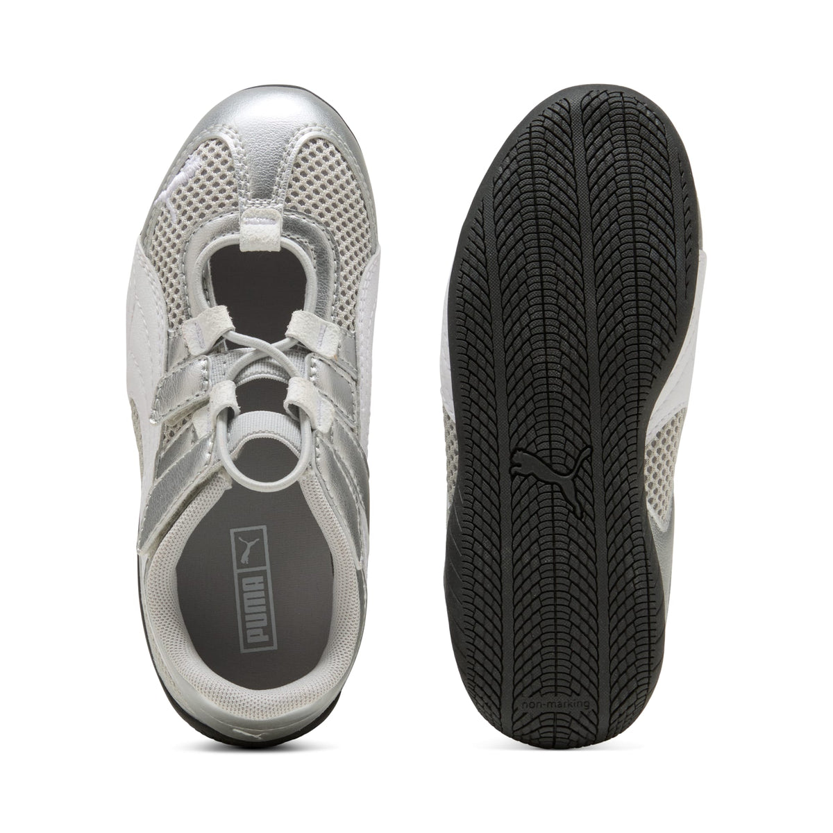 Tenis Easy On Speedcat Go Metallic para niños – PUMA Silver-PUMA White-PUMA Black – vista 4