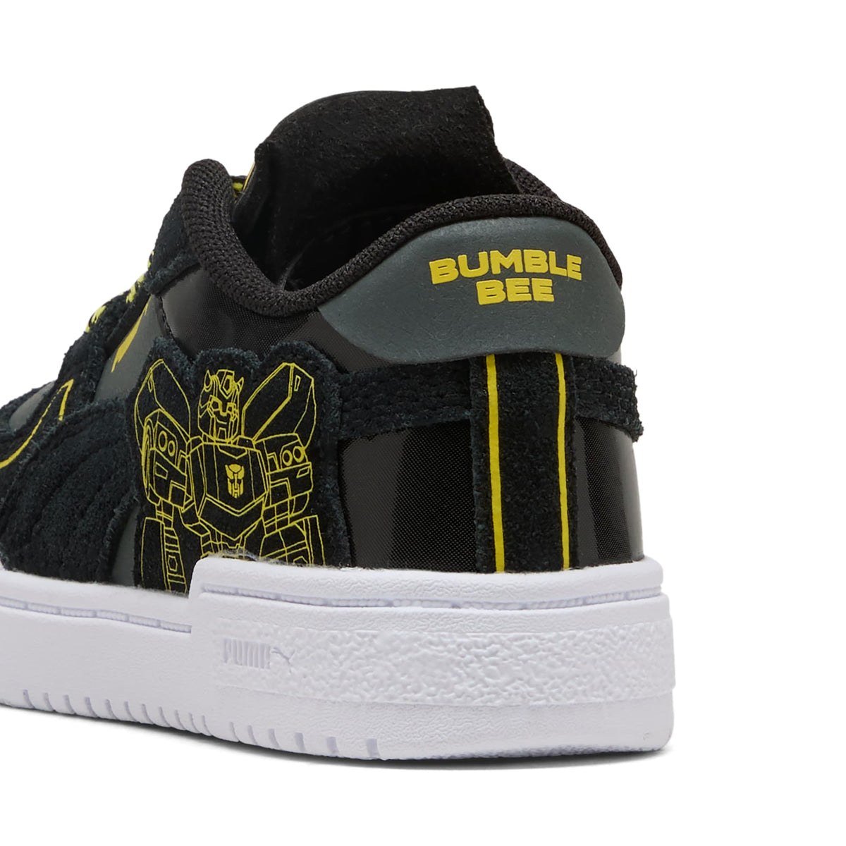Tenis Easy On para infantes PUMA x TRANSFORMERS California Pro – PUMA Black-Bright Mango Yellow – vista 3