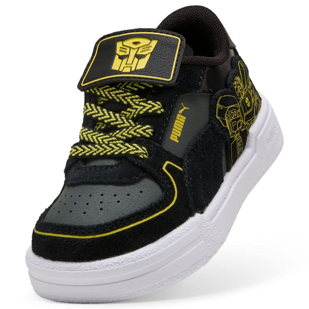 Tenis Easy On para infantes PUMA x TRANSFORMERS California Pro – PUMA Black-Bright Mango Yellow – vista 6