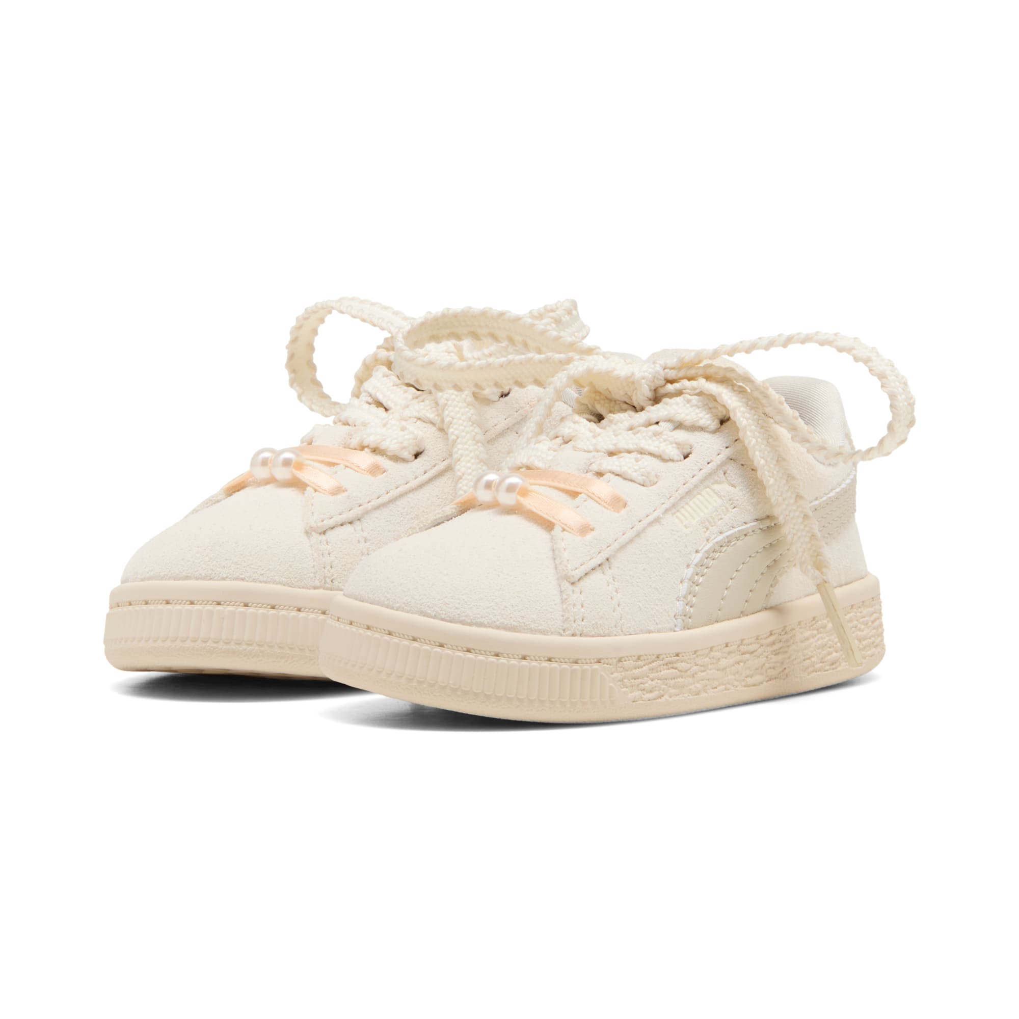 2 Colores, Tenis Easy On para infantes Suede Bloom – Frosted Ivory-Silver Fog – vista 2