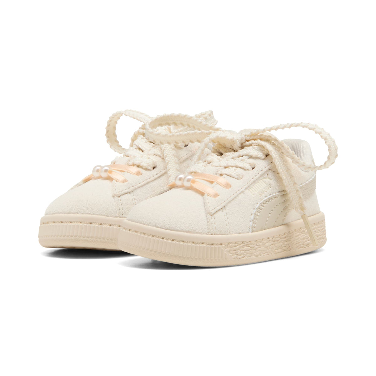 2 Colores, Tenis Easy On para infantes Suede Bloom – Frosted Ivory-Silver Fog – vista 2