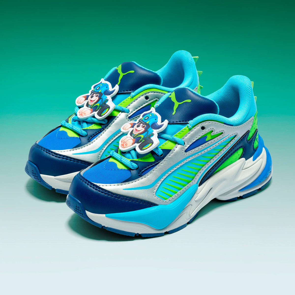 Tenis PUMA x PAW PATROL RS Surge para niños – Bright Aqua-Pitch Green – vista 9