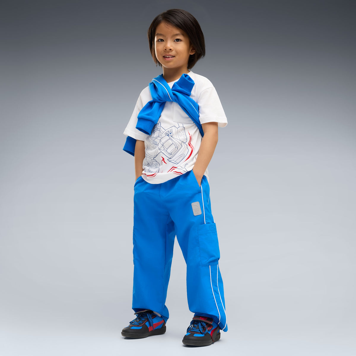 PUMA x TRANSFORMERS Palermo Little Kids' Sneakers – Racing Blue-PUMA Black – vista 3